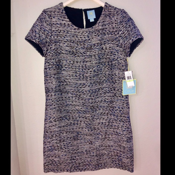 CeCe Short Sleeve Kayte Tweed Dress - Picture 3 of 8